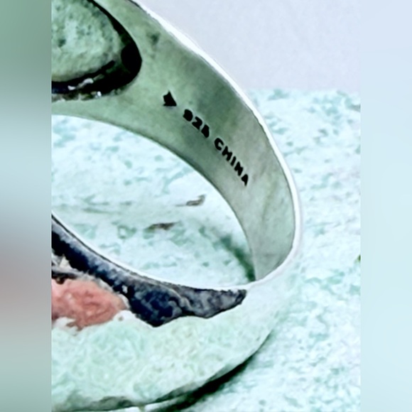 Silpada Vintage Rare Hammered Sterling Silver & Amazonite Oval Statement Ring
